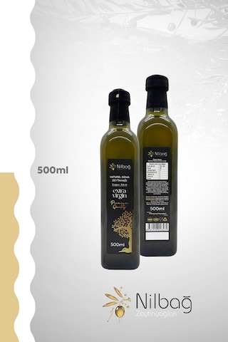 Nilbağ Zeytinyağları Ayvalık Naturel Sızma Zeytinyağı Marasca Cam 500 ML