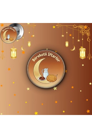 Bereketli İftarlar Buton Rozet - Ramazan Sofrası Hediyesi - İftar Daveti Ve Organizasyon Rozeti Çok Renkli
