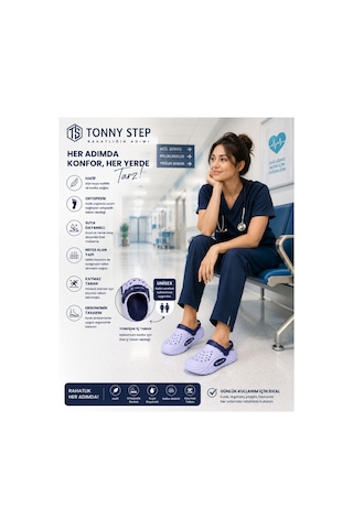 Tonny Step Dubai 10 Hafif Rahat Ortopedik Plaj Hastane Günlük Terlik Buz