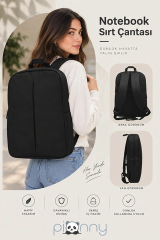 Pionny Notebook Sırt Çantası - Siyah