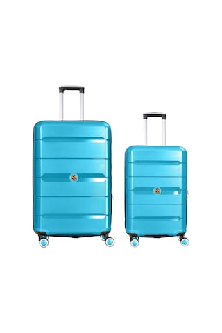Npo Diamond Pp Polipropilen Büyük Ve Orta Boy 2li Kırılmaz Valiz Seti - Turkuaz Turkuaz