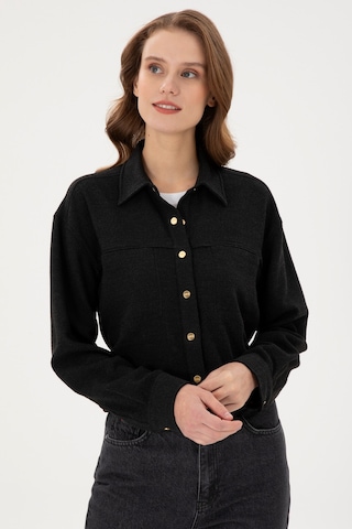 U.s. Polo Assn. Kadın Siyah Gömlek Desenli 50289843-vr046 Siyah