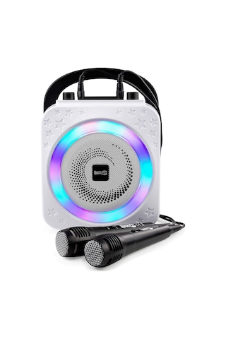 Rockjam 8 Watt Şarj Edilebilir Bluetooth Karaoke Makinesi, Iki Mikrofonlu