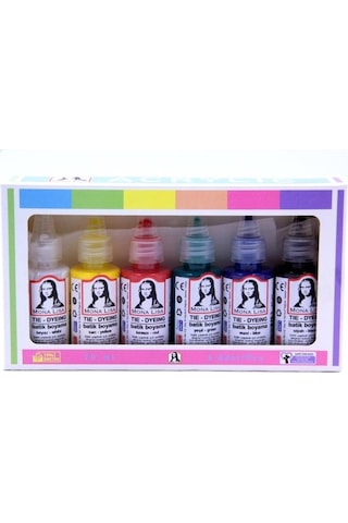 Batik Boyası 40ml 6 Renk 1 Paket Südor Batik Boyama Seti 40ml x 6 lı Kumaş Boyama Batik Seti
