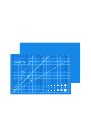 A5 Kesme Matı - Cutting Mat - Kesme Altlığı - Kesim Tablası - 22*15cm - Mavi