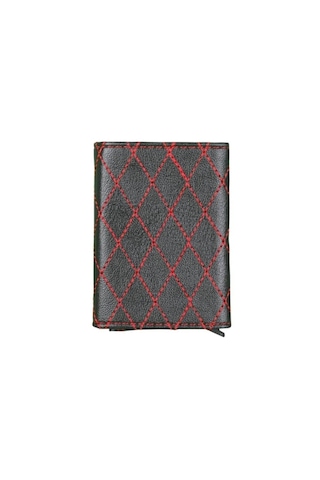 Ozka Leather Collection Nakışlı Mekanizmalı Cüzdan Yazlık Kirmizi