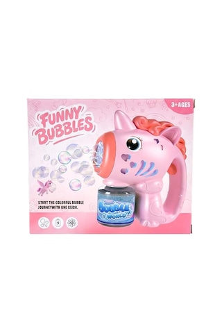 Funny Bubbles Elektirikli Unicorn Köpük Tabancası Pembe