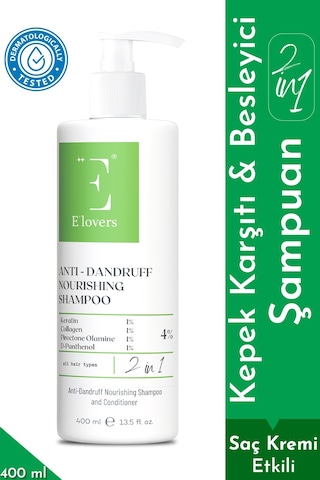 E'lovers Kepeğe Karşı Etkili Besleyici 2'si 1 Arada Şampuan ve Saç Kremi 400 ML
