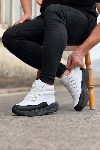 Wagoon Wg035 Kömür Beyaz Yüksek Taban Yarım Bilek Bot Çok Renkli