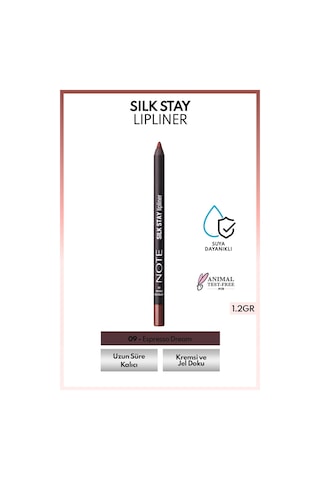 Note Cosmetics Silk Stay Lipliner Suya Dayanıklı İpeksi Dudak Kalemi - 09 Espresso Dream - Kahverengi