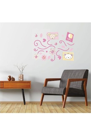 DUVAR SÜSÜ (STİCKER) ÇİÇEKLİ AĞAÇ DESENLİ PVC 70X50X0,5CM
