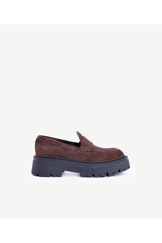 Yargıcı Yüksek Tabanlı Deri Loafer 25kkay4031x 208 Kahverengi