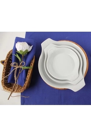 Porland Porselen Beyaz Sahan Set 21cm - 17cm - 14cm Çok Renkli