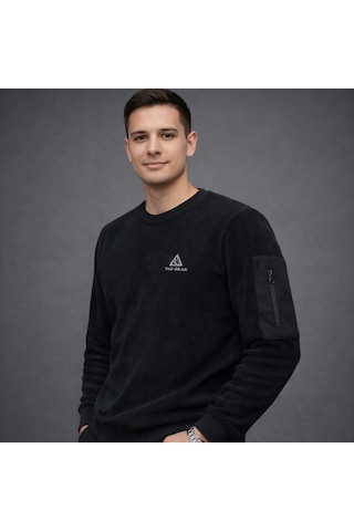 Tad Gear Saf Polar Kışlık Üşütmez Taktik Sweat Kol Detaylı Siyah