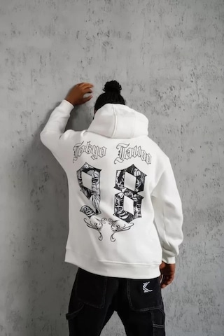 Vexor Erkek 98 Baskılı Kapşonlu Sweat - Beyaz