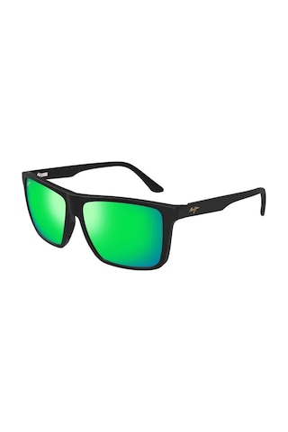 Maui Jim 610 02a 59 Polarize Aynalı Unisex Kare Siyah Kemik Güneş Gözlüğü Siyah