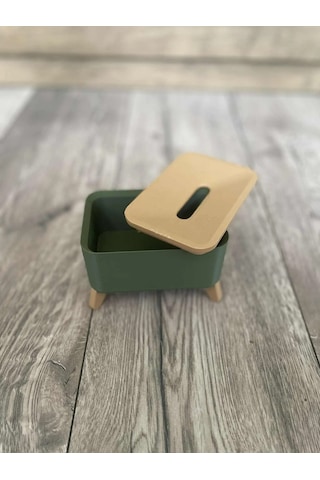 Buradabulabilirsin 3d Baskı Ayaklı Dikdörtgen Küllük Ahşap Görünümlü Kapaklı Retro Dekoratif Sigara Küllüğü Bbz
