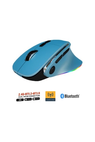 Kablosuz Ergonomik Zarif Tasarım Rgb Dual Moude 2.4ghz+bt5.0 Ofis Ve Gaming Oyuncu Faresi Diğer