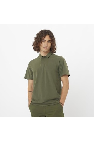 Salomon Trackline Polo M Erkek T-shirt-29831 Yeşil
