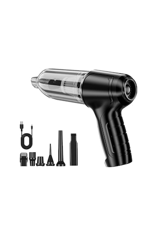 Suntek Araba Vakum Süpürgesi Tip C Port Hızlı Temizlik Siyah Siyah