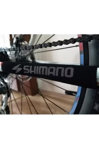 Shimano Bisiklet Reflektörlü Kadro Koruyucu Ve Zincir Koruyucu Kırmızı Kadro Koruma Kılıfı Kırmızı - Siyah
