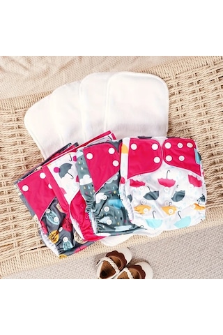 Maxaccess Happyflute 8'li Hayvan Desenli Yeniden Kullanılabilir Bez Paketi 6.61-33.08 Lb Ayarlanabilir Mikrofiber Astar Diğer