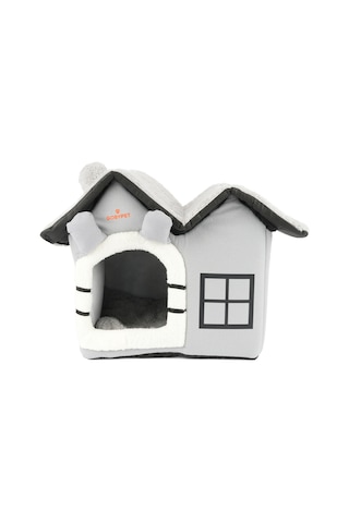 Kedi Ve Küçük Irk Köpekler İçin Minderli Lüx Peluş Ev