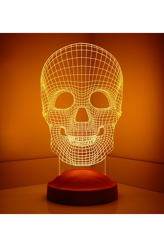 3d Led Lamba 3 Boyutlu Kuru Kafa Özel Gecelambası