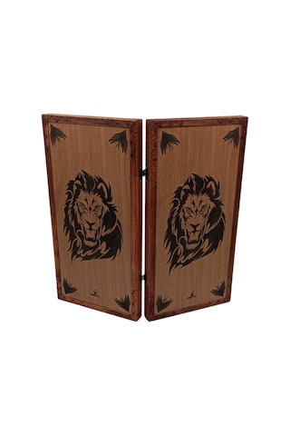 Simya Figür Aslan Baş Tavla Ceviz Kaplama