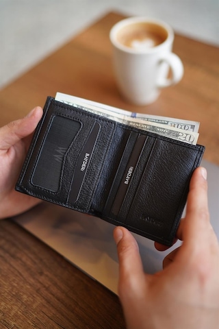 Bayderi Lisande Kibar Hakiki Deri Erkek Cüzdanı - Siyah