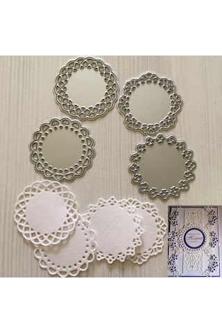 Jms 4 Adet Yuvarlak Dantel Metal Kesme Die Şablonlar