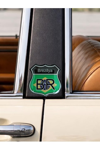 Brazil Damla Sticker Etiket Kabartmalı 3dsilikon Direk Arma Brezilya Etiketçilere Özel 2adet 3,5x3cm Çok Renkli