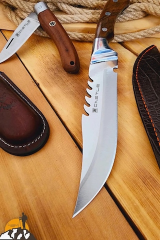 Ceviz Sap Outdoor Kamp Bıçağı Çakısı Piknik Bıçak Çakı Kmp-03 Kahverengi