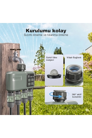 4 Çıkışlı Akıllı Rf Ve Wi-fi Kontrollü Kablosuz Bahçe Sulama Zamanlayıcısı