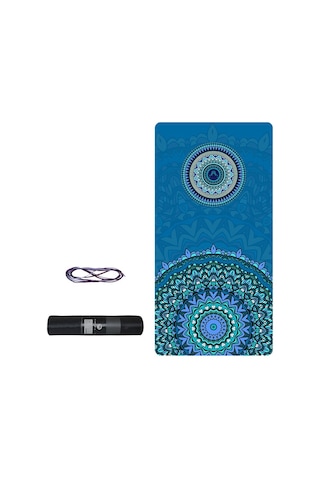Tusi Yoga Matı Ve Pilates Minderi Kilim Desenli Mavi
