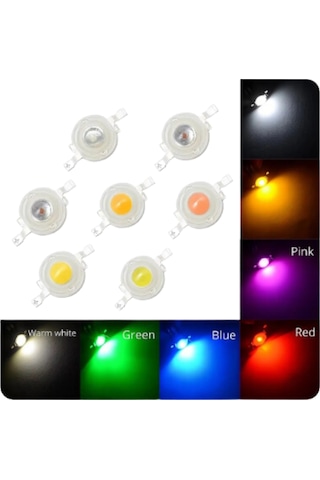 1 Watt 350ma Pembe Power Led Pcb 10 Adet
