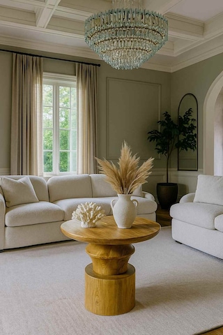 Dekoratif Ahşap Renk Orta Sehpa Ahşap Mantar Model Meşe