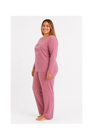 Sleeproom Büyük Beden Kadın Mevsimlik Great Things Desen Pembe Pijama Takımı