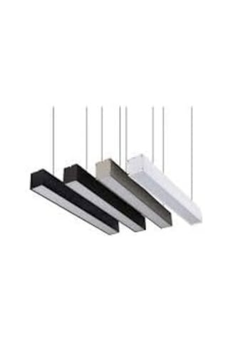 Lekoled Led Sarkıt Linear Aydınlatma 100 Cm Beyaz Işık 6500 K 5x8cm Aluminyum Siyah Kasa 6500k Beyaz Çok Renkli