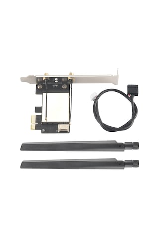 Xurunkeji Pcıe Wifi Kart Adaptörü Bluetooth Çift Bant Kablosuz Ağ Kartı Tekrarlayıcı Adaptörü Pc Masaüstü İçin Ax200 9260ac