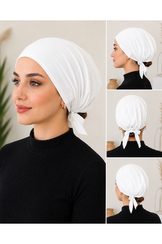 2'li Siyah-beyaz Kadın Bone Esnek Ve Rahat Saç Bonesi, Günlük Kullanım Için Bone Beyaz - Siyah