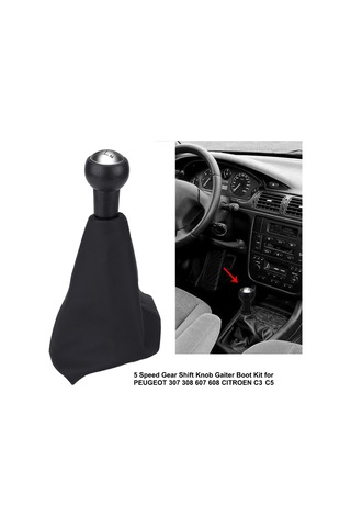Padalink Peugeot 307 308 607 608 Citroen C3 C5 İçin 5 Vites Değişim Kolu防尘套 Tam Set - Yeni Pu Deri + Plastik Malzeme, Kolay Kurulum