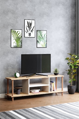 Tv Sehpası Raflı Tv Ünitesi Televizyon Sehpası Ahşap Ayaklı