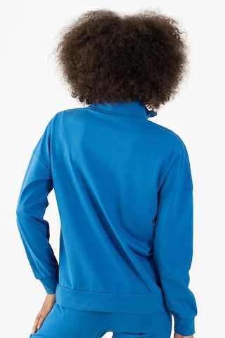 Maraton Sportswear Comfort Kadın Dik Yaka Düşük Kol Basic Saks Tracktop 22178-saks Saks Mavi