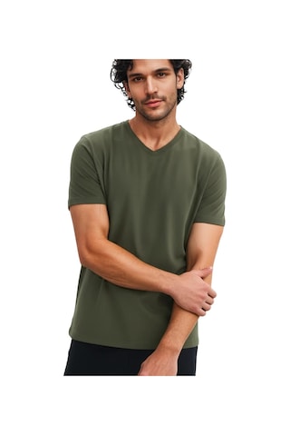 Arma Ar-ma Erkek V Yaka Tişört Baskisiz Basic Örme Kumaş Regular Fit %100 Pamuk 30/1 Penye Süprem Y31364408102 Haki-h1