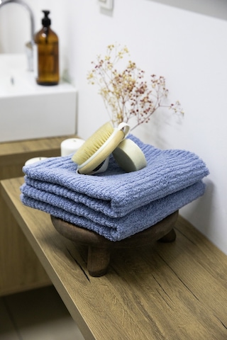 Line Luxury Pamuklu 2li El Yüz Havlusu 50x90 - İndigo İndigo