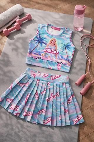 Uğur Bebe Kız Çocuk Çok Renkli Crop Krop Mayo Takımı Şort Etekli Spor Havuz Ve Deniz Uyumlu Çabuk Kuruyan 1beden Büyük Alınız Çok Renkli Çok Renkli