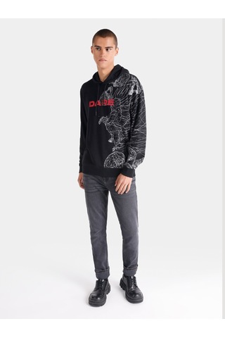 Colin's Colins Regular Fit Baskılı Siyah Erkek Sweatshirt Cl1064893 Siyah