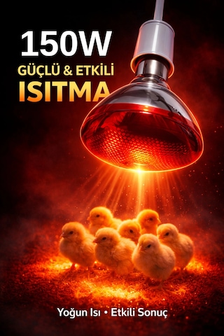 150w Isıtıcı Ampul Kırmızı Isı Lambası Civciv Kümes Kuluçka E27 Duy Isıtma Ampulü Diğer