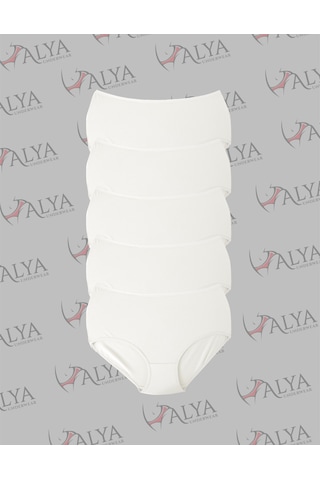 Alya Underwear Kadın Büyük Beden Külot Battal Full Brief, Yüksek Bel 5xl, 6xl, 7xl 5 Farklı Renk 1 Pakette Beyaz